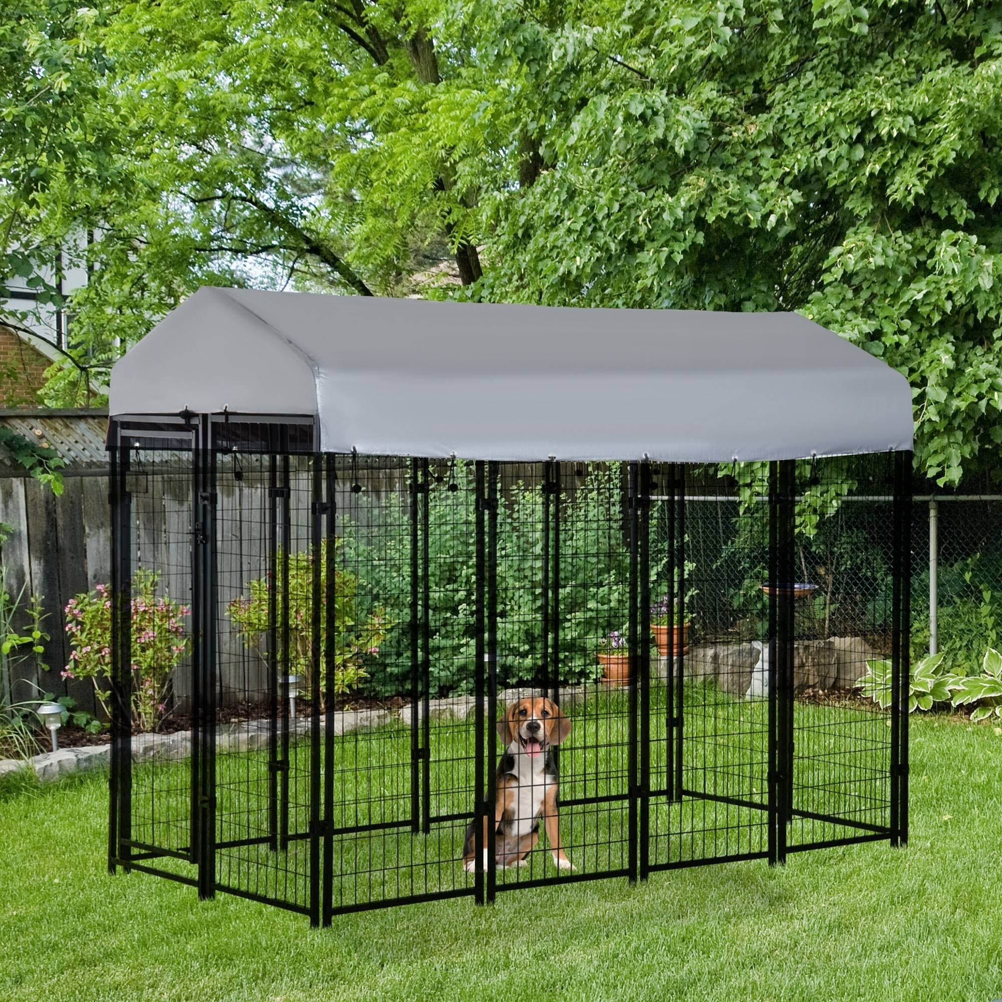 Outdoor Dog Kennel with Roof