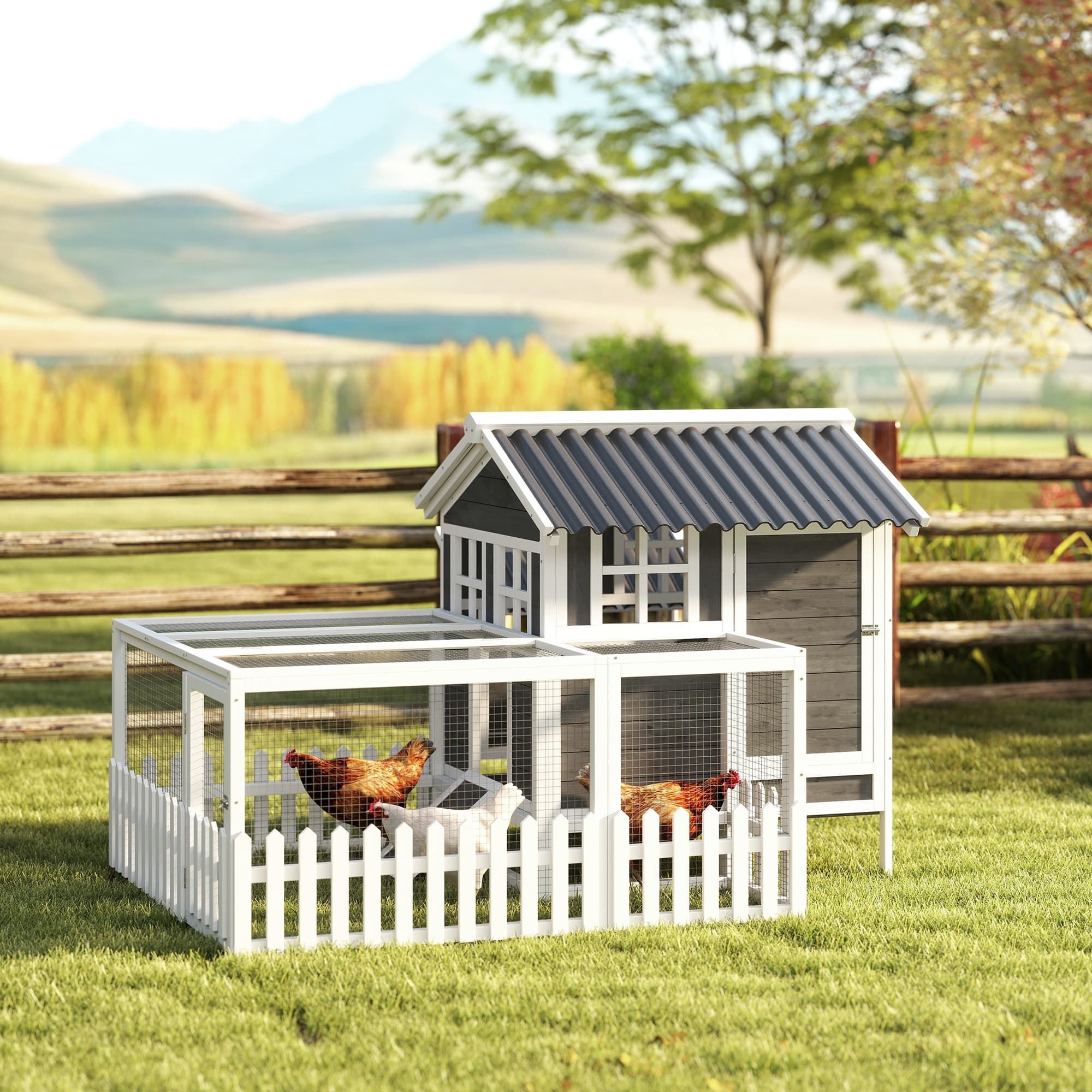 Chicken Coop with Run for 1-2 Chickens