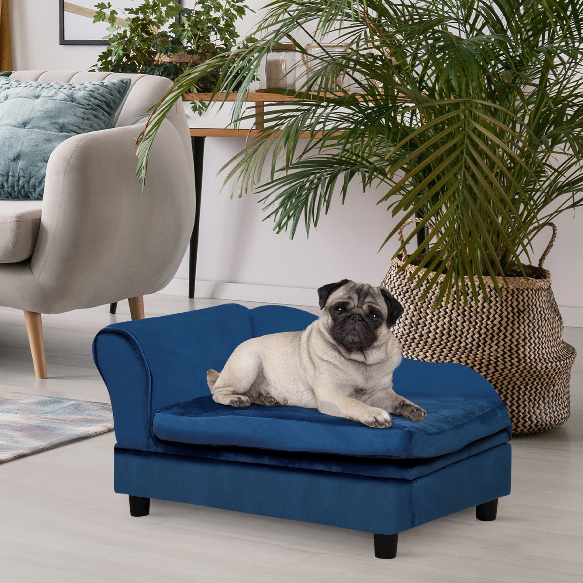  Pet Sofa Bed Couch with Storage, Pet Sofa for Cats and Small Dogs