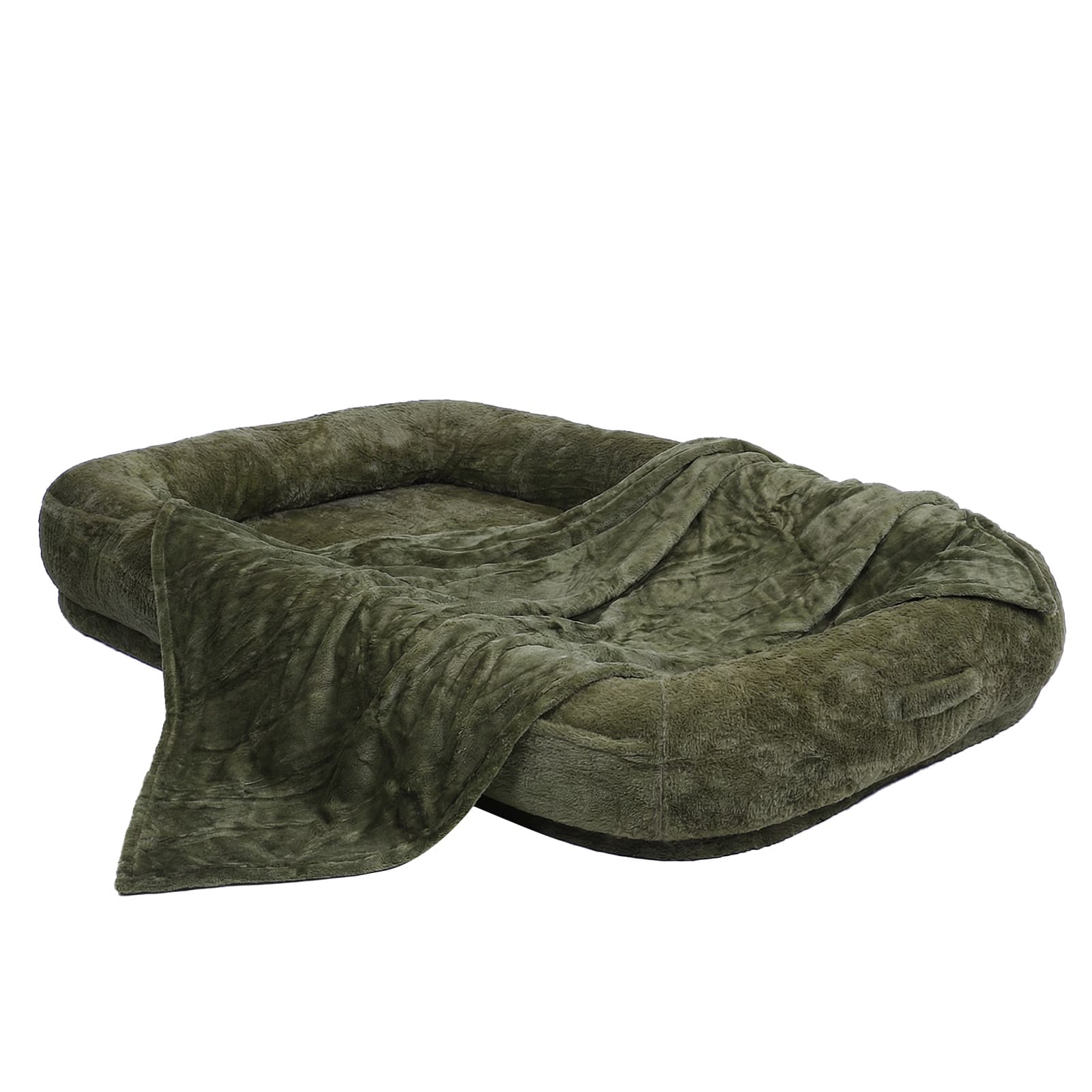 Human Dog Bed 71x47x12in Washable Extra Large Comfortable Pet Bed With Soft Blanket For Sleeping