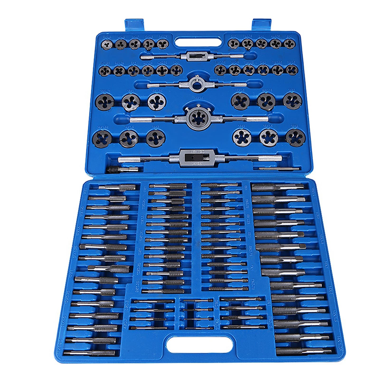 110pcs Set M2  M18 Screw Nut Thread Taps Dies With Wrench Handle Heavy Duty Hand Tool Kit