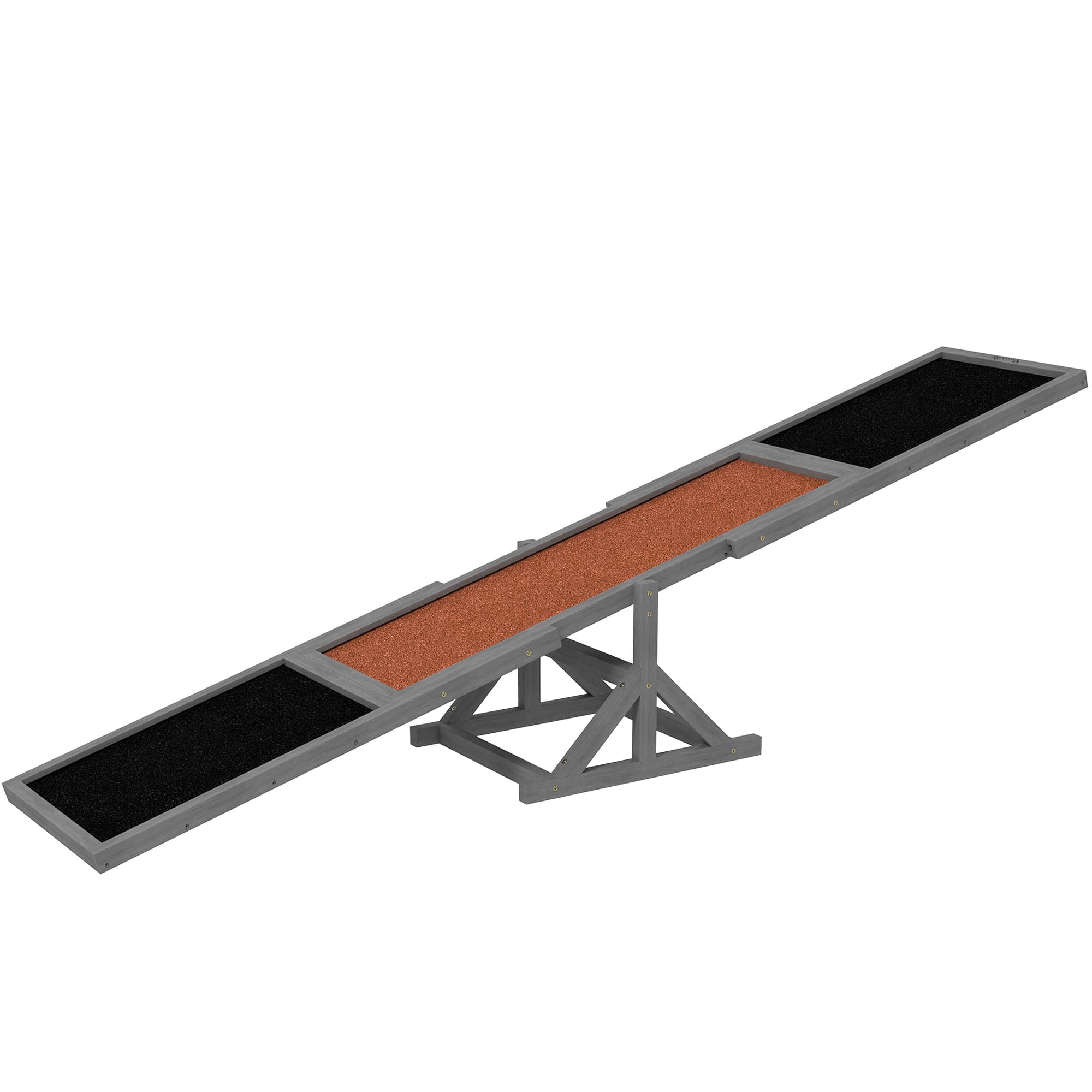 Wooden Dog Agility Seesaw For Training And Exercise, Weather Resistant, 83 L X 16 W X 14 H, Gray