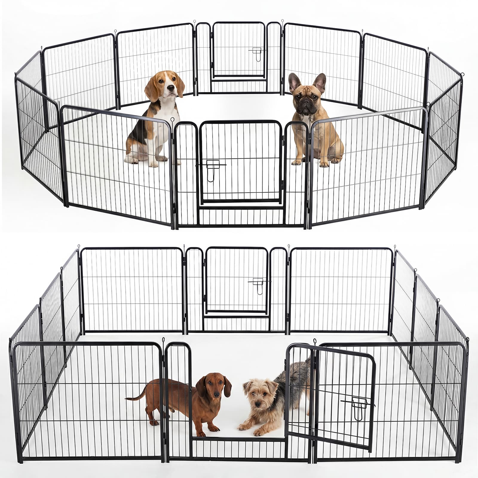 Metal Material, Foldable Pet Fence With A Door, Suitable For Small, Medium And Large-sized Dogs Outdoors