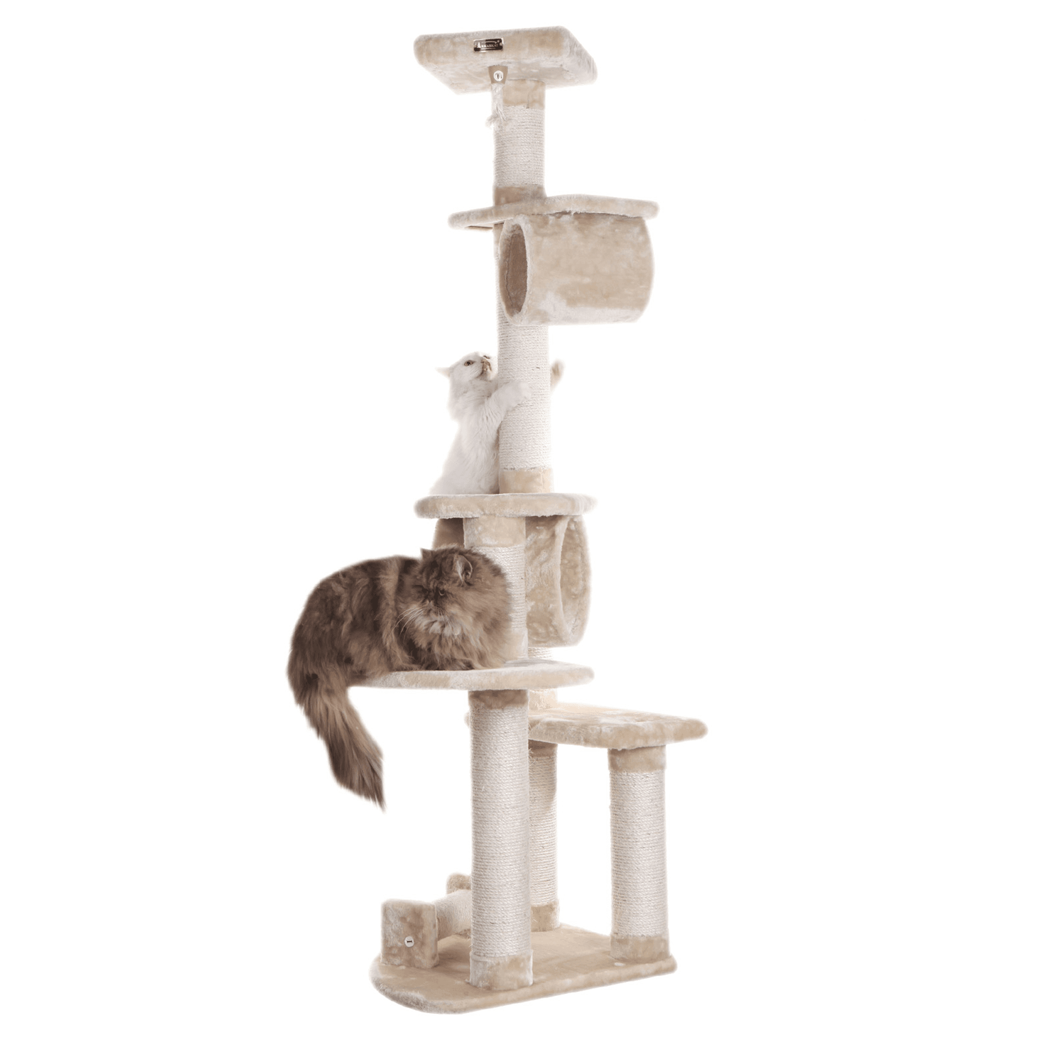 74 " H Real Wood Cat Tree With Cured Sisal Posts A7463