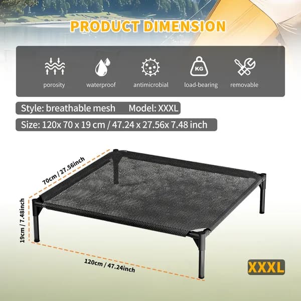XXXL-type Mesh Pet Bed With Ventilation And Heat Dissipation, Stable And Durable Structure, Suitable For Small And Medium-sized Cats And Dogs, Convenient For Both Home And Outdoor Use