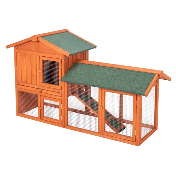 61inch Wooden Chicken Coop Hen House Rabbit Wood Hutch Poultry Cage Habitat