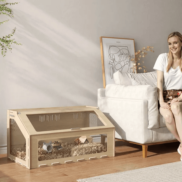 39 Inch Hamster Cage Habitat With Acrylic Window & Openable Top For Hamster