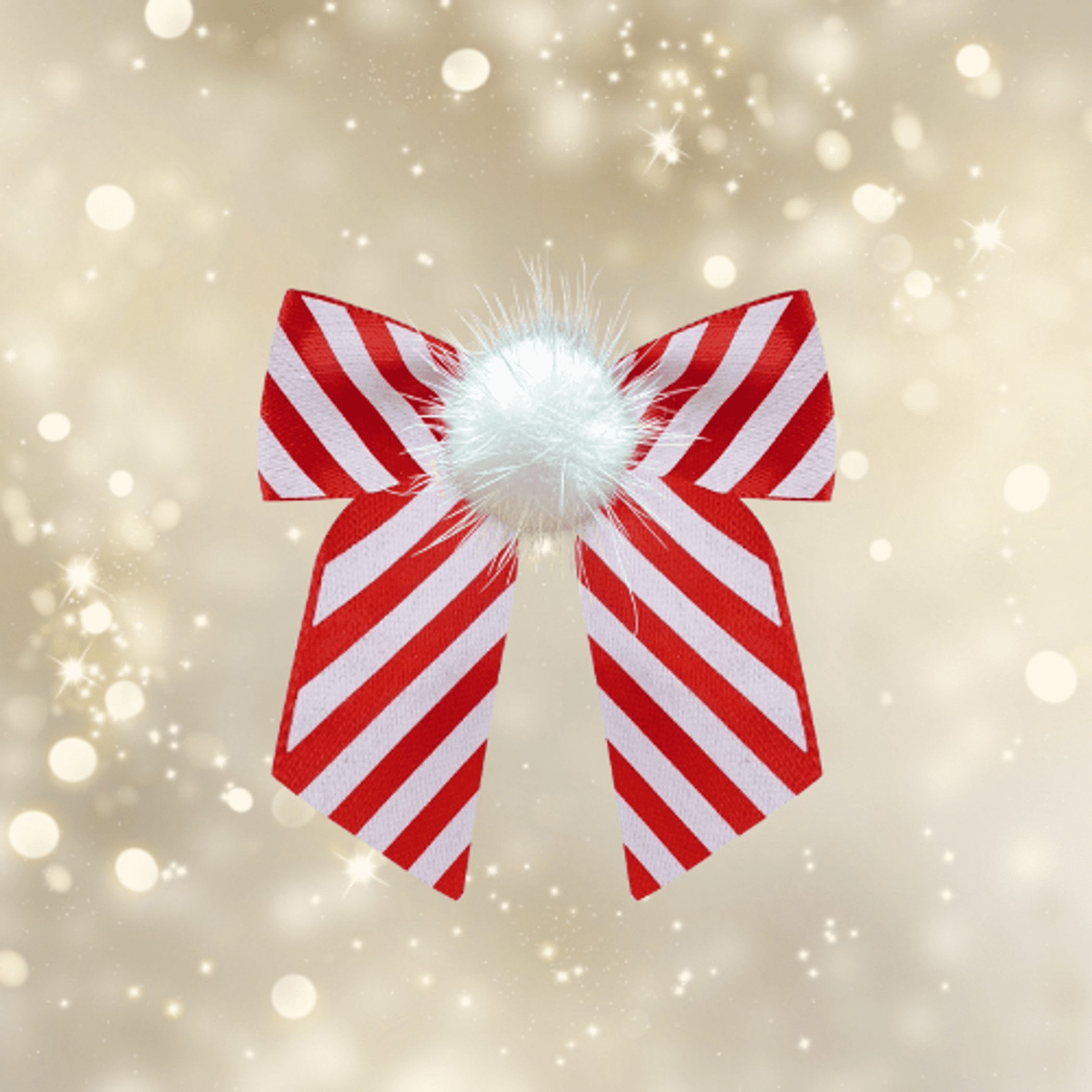 Satin Christmas Bow- Dog Hair Barrette