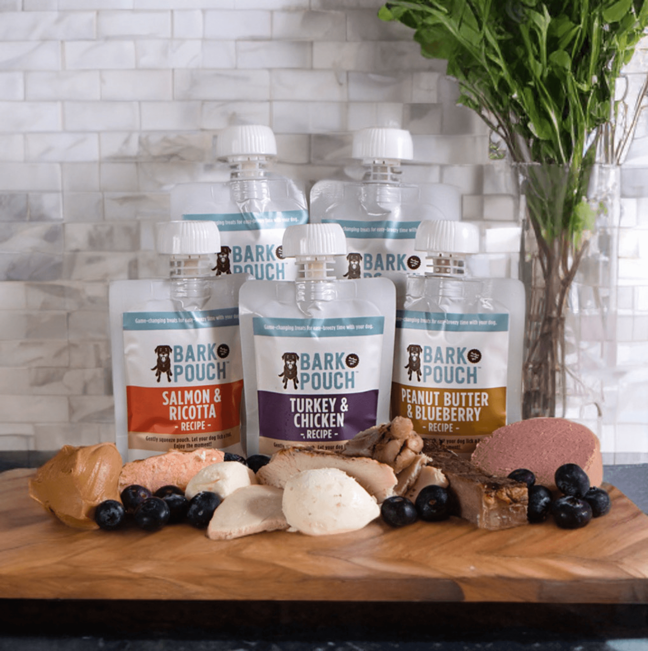 Five pack of lickable dog treats
