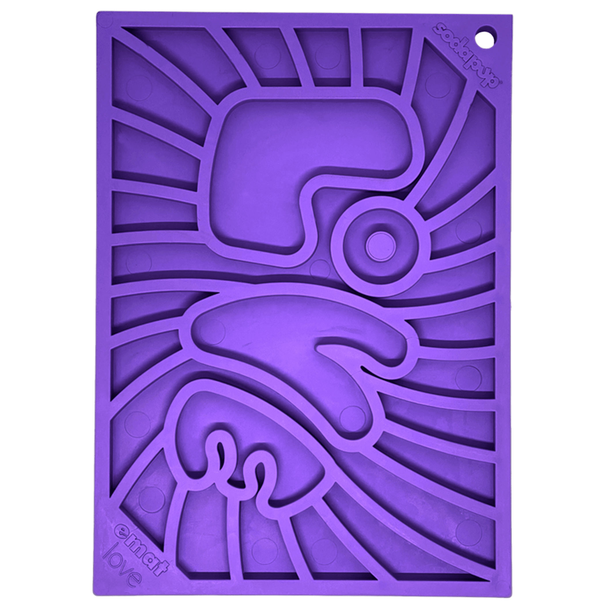 Groovy Love eMat - Small Enrichment Lick Mat| Retro Peace & Love Design